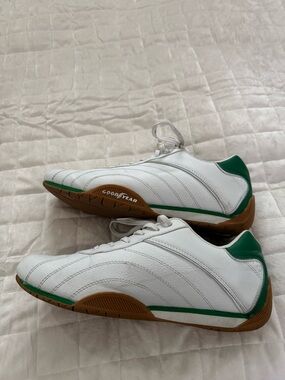 White and Green Men's Athletic Sneakers